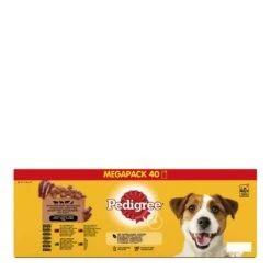 Pedigree Wet Dog Food Pouches Mixed Selection In Gravy 40 X 100g -Pet Dog Shop pedigree dog mixed selection in gravy beef lamb liver duck mix back 40x100g