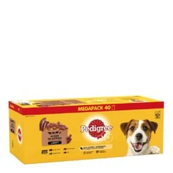 Pedigree Wet Dog Food Pouches Mixed Selection In Gravy 40 X 100g -Pet Dog Shop pedigree dog mixed selection in gravy beef lamb liver duck mix side 40x100g